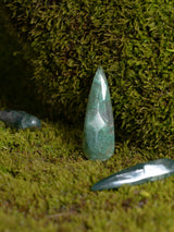 Full set Natural Moss Agate Nails (10pc)