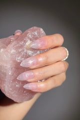 Full set natural rose quartz nails (10pc)