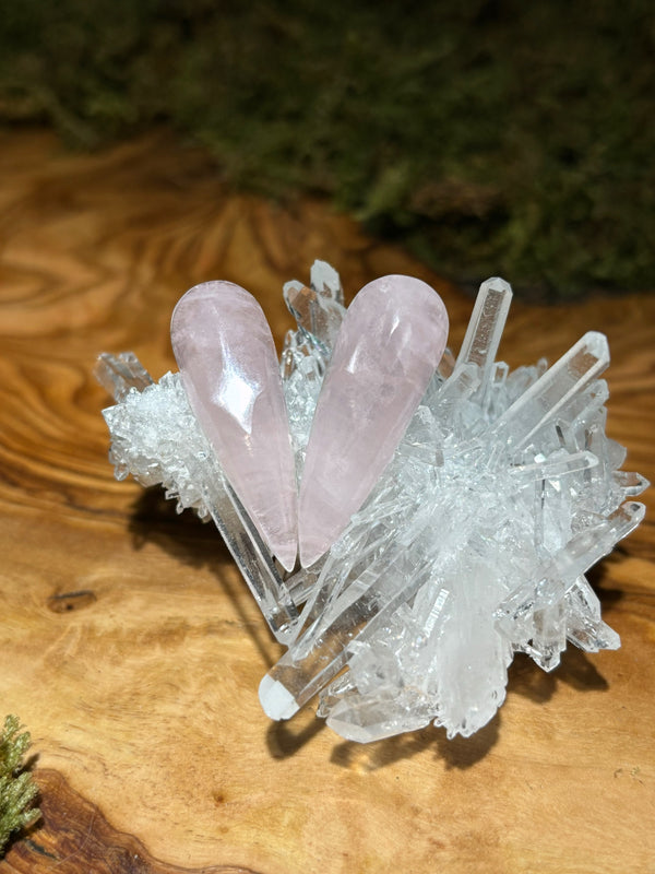 Natural Rose Quartz Nails