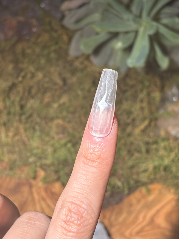 natural clear quartz nails