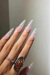Full set natural rose quartz nails (10pc)