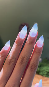 Natural Blue Chalcedony Nail